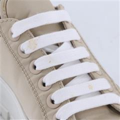 PRADA Double Wheel Nylon Gabardine Beige Sneakers Women Size 37EU
